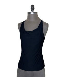 ELIZA AUDLEY Black Athletic Racerback Push Up Top Built in Bra Small